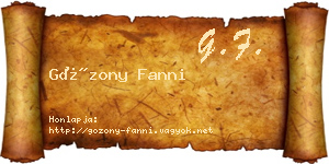 Gózony Fanni névjegykártya